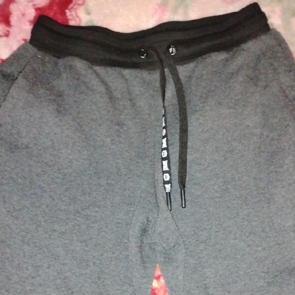 Gray Jogger Sweatpants with Black Waistband